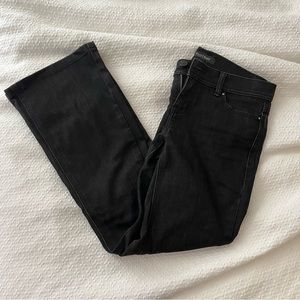 SOLD black low rise flare jeans y2k white house black market pow waisted bootcut